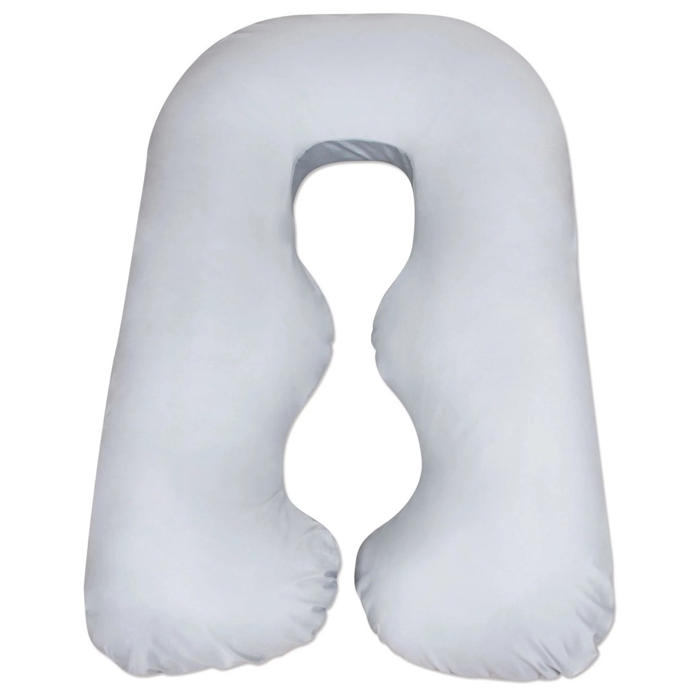 NEW Leachco Back 'N Belly Supreme Pillow Cover in Soft Gray 100% cotton